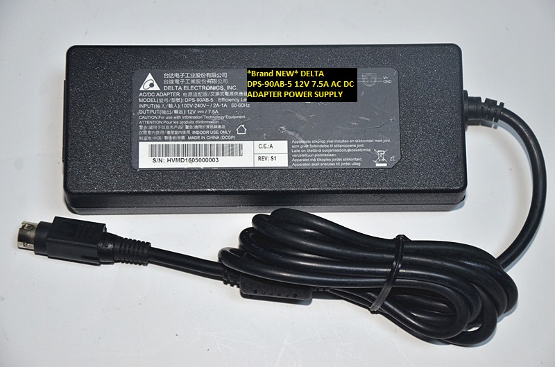 *Brand NEW*4pin DELTA 12V 7.5A DPS-90AB-5 AC DC ADAPTER POWER SUPPLY